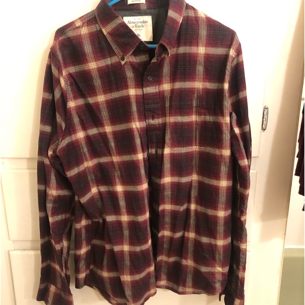 Abercrombie mens XL plaid flannel shirt like new